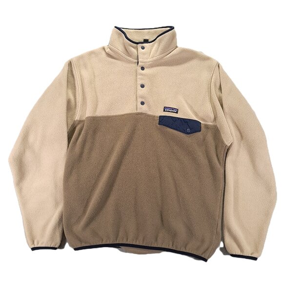 Patagonia Other - Patagonia Sweater Men M Synchilla Snap-T Fleece Beige Brown Pullover 25580